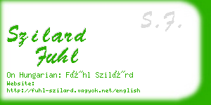 szilard fuhl business card